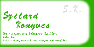 szilard konyves business card